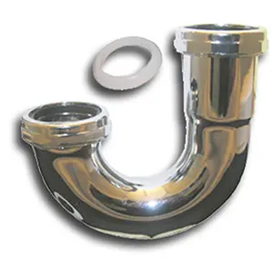 212 MAIN Chrome Plated Brass J-Bend Pipe (1.5 x 1.25 in.) - Plated Finish Bathroom Fixtures, Sailing Water Sports Plumbing Accessories