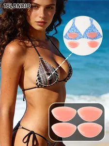 4pcs-Skin-Friendly Reusable Silicone Bra Inserts, Top-Thin Bottom-Thick Push Up, Ultra-Soft & Breathable, Suitable for Summer Weddings, Formal Gowns & All Outfits