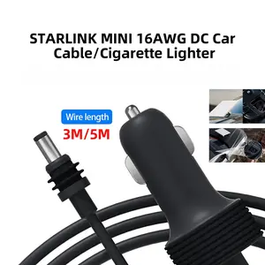 Black 3-in-1 Seal Ring  Vehicle Power Cable, Waterproof Gasket Car Cigarette Lighter Charging Cord Compatible with Starlink Mini 4th Gen