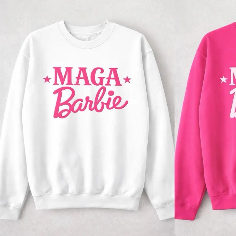 Women's MAGA Cotton Pullover Crewneck Sweatshirt - Casual Round Neck Tops - Available in White, Black & Pink - Comfortable & Stylish Design for Everyday Wear