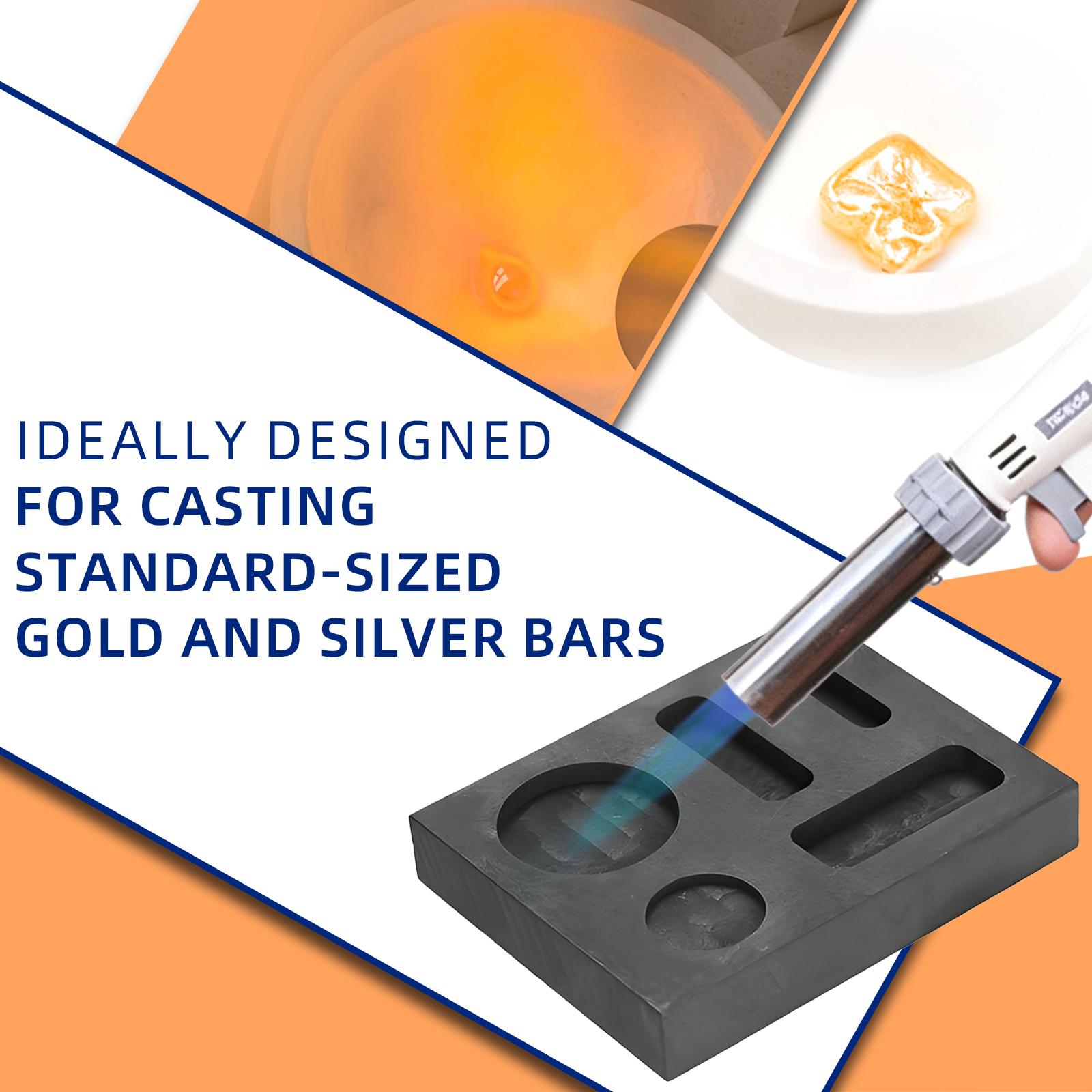 Complete Gold Melting & Casting Tool Kit - Ceramic Crucibles Graphite Ingot Mold, Tweezers & Crucible Tongs for Jewelry Making & Metal Smelting