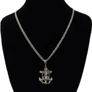 Cadena Cubana 3mm x 24 pulgadas y Colgante de Ancla. Ambos en Plata 925