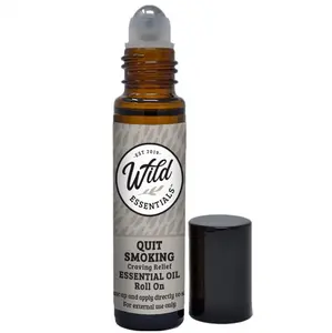 Wild Essentials Quit Smoking Essential Oil Roll On, 10ml for for help with cessation programs, lung soothing, and lifts the spirit, Made With Organic Jojoba oil, Ready To Use, Moisturizer, All Natural