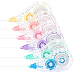 6 Pcs Colorful Core Correction Tape, 18.04 Ft White Wrong Out Tear-Resistant Bulk, Instant Corrections Easy To Use Applicator for School, Office, Note Taking, Journal (Tape Width 0.2 in)