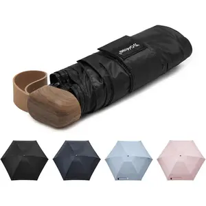 Mini Travel Folding Umbrella for Purse, Compact UPF 50+ UV Protection Sun & Rain Small Umbrella, Lightweight Parasol Fits in, Wallet for Men