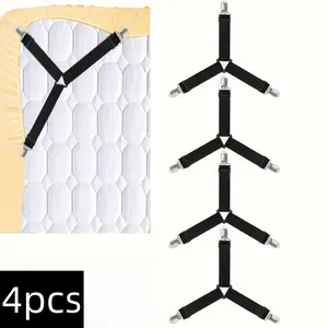 5 pieces of bed sheet clips, bed sheet clasps, elastic triangular clip rods with clasps, bedding adjustment bed sheet clips, used to fix the bed sheet in place, for bed sheets, mattress covers, sofa cushions, bed sheet fasteners