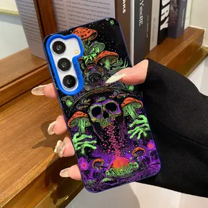 Compatible With Samsung Galaxy S24 Plus S25 Ultra S23 Ultra S22+ Psychedelic Skull Patterned Durable Shockproof Anti-Scratch PC Protective Case Cellphone Protective
