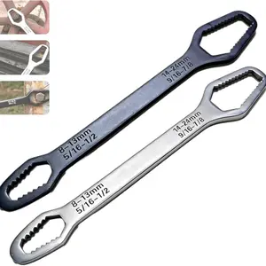 2Pcs Universal Double Ended Wrench, Double-Ended Torx Wrench, Universals Automotive Torx Wrench 8-24mm Self-Tightening, Universal Self Adjusting Wrenches, Spanner Wrench,for Most Nuts & Bolts Repair