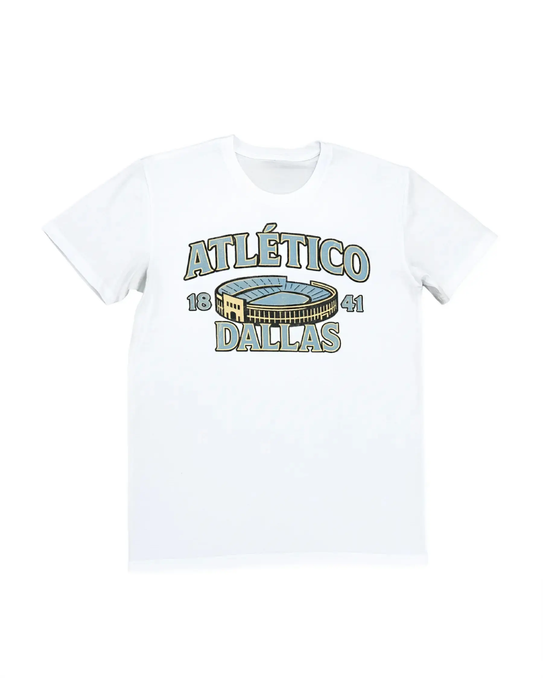 Crew‑neck short‑sleeve top with retro‑style stadium illustration, vintage‑styled letter logo and founding‑year figure print, retro football‑club unisex everyday‑wear shirt