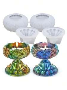 1 Set Tealight Candle Holder Resin Molds, DIY Silicone Molds for Epoxy Casting, Perfect for Wedding Party Home Decoration