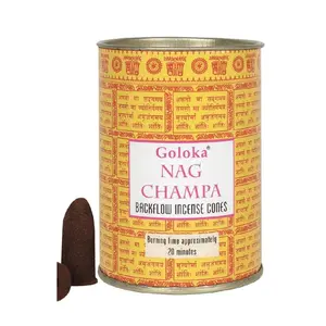 Nag Champa Incense Cones - 24 Count Resealable Tin | Authentic Aroma for Yoga & Relaxation