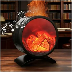 Fireplace Flame Oil Diffuser with Speaker & 260mL Fire Oil Diffuser,Essential Oil Diffuser 5 Color Fire Aroma Diffuser Aromatherapy Aroma Diffuser, Ultrasonic Mist with Timer & Auto Shut-Off