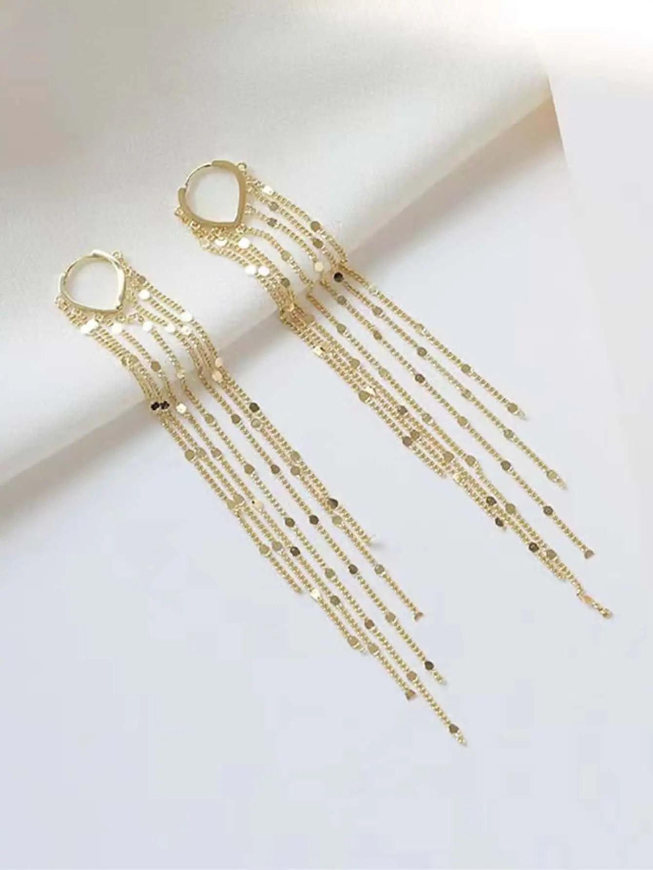 Metal Tassel Decor Drop Earrings