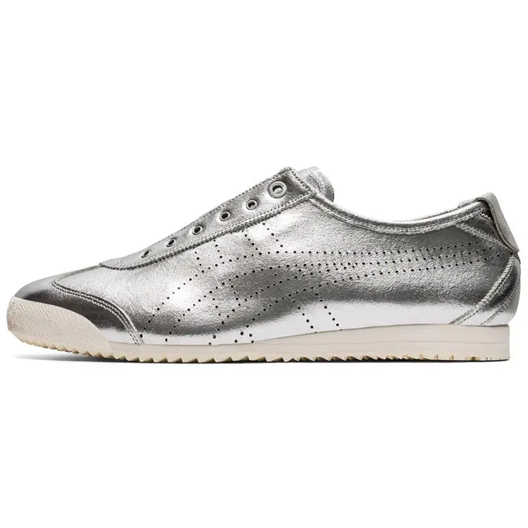 Onitsuka Tiger MEXICO 66 SD Slip-On Liquid Silver Slip-Resistant Low-Top Casual Shoes for Men and Women Trending Shoes, House White Official Shoes to Get / Maison Mihara Verifiable, with credentials and supporting global authentication