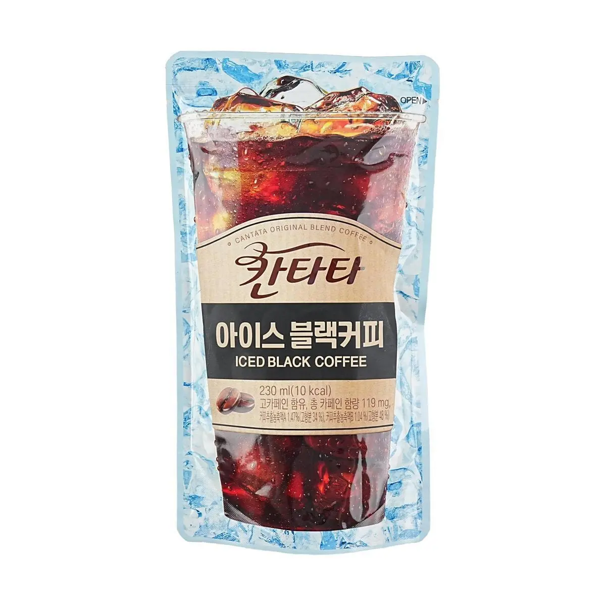 LOTTE Contata Iced Black Coffee 230ml - Low Calorie, Korean Convenience Store Favorite, Ready-to-Drink