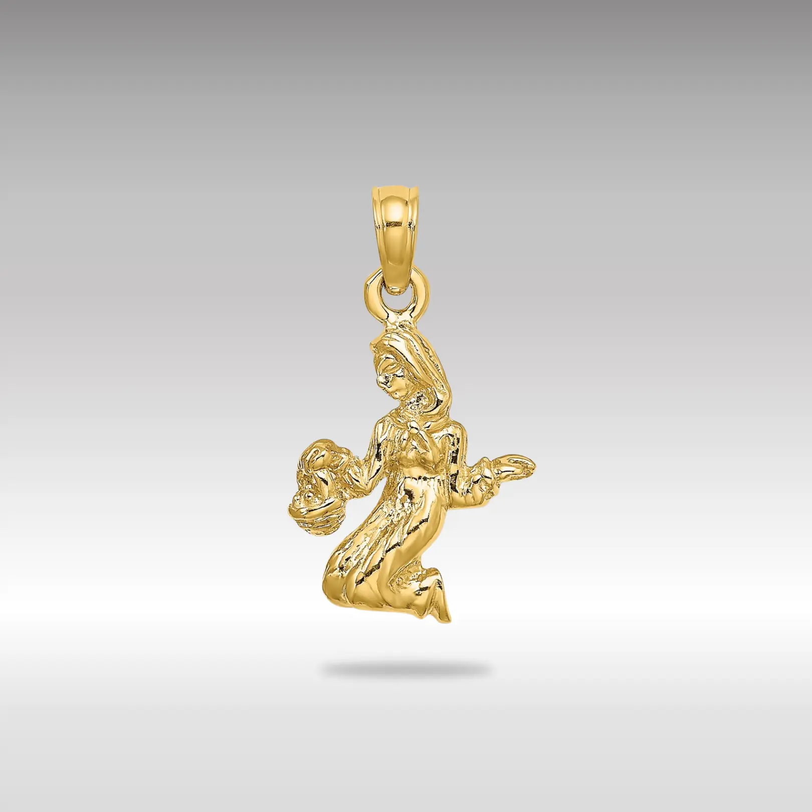 14K Gold 3D Virgo Maiden Small Zodiac Charm - Model C3148