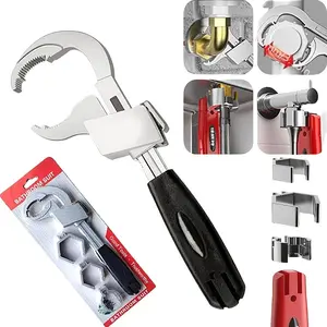 Universal Double Head Adjustable Wrench, Aluminum Alloy Open End Wrench, Multifunctional Wrench, Multi-Functional Plumbing Repair Tool for Bathroom Pipe, Faucet & Sink Installation, Lightweight & Durable Hand Tool for Home Maintenance