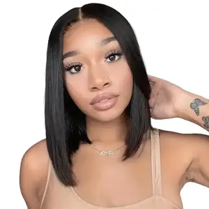 Lucy 100% Brazilian Human Hair Bob Style Middle Part Wig 180% Density