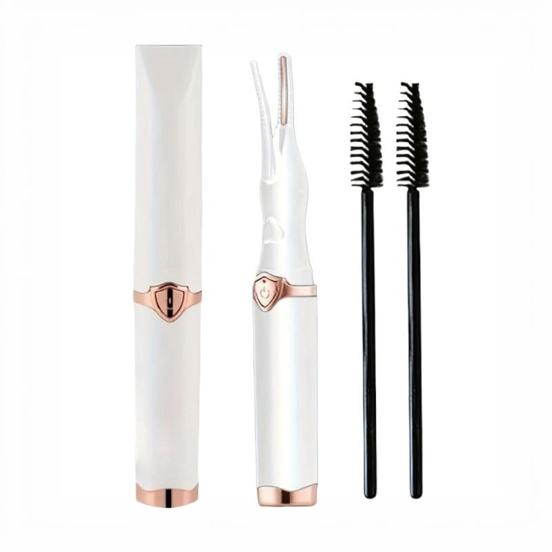 2-in-1 Heated Eyelash Curler - USB Rechargeable Clip-Type and Built-in Comb Heated Lash Curler - 3 Different Temperature Modes Quick and Long-Lasting Curl Effect