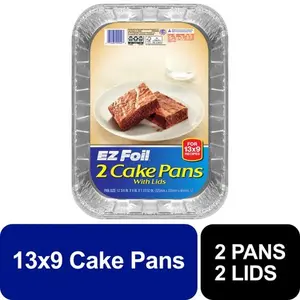 EZ Foil Moldes para Pasteles con Tapa, Aluminio, 13 x 9 Pulgadas, 2 Unidades