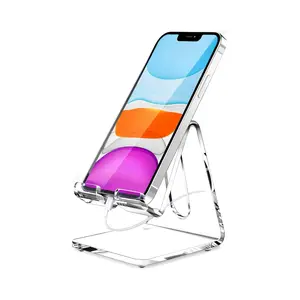 Clear Acrylic Phone Stand Portable Desk Holder Universal Smartphone Tablet Stand