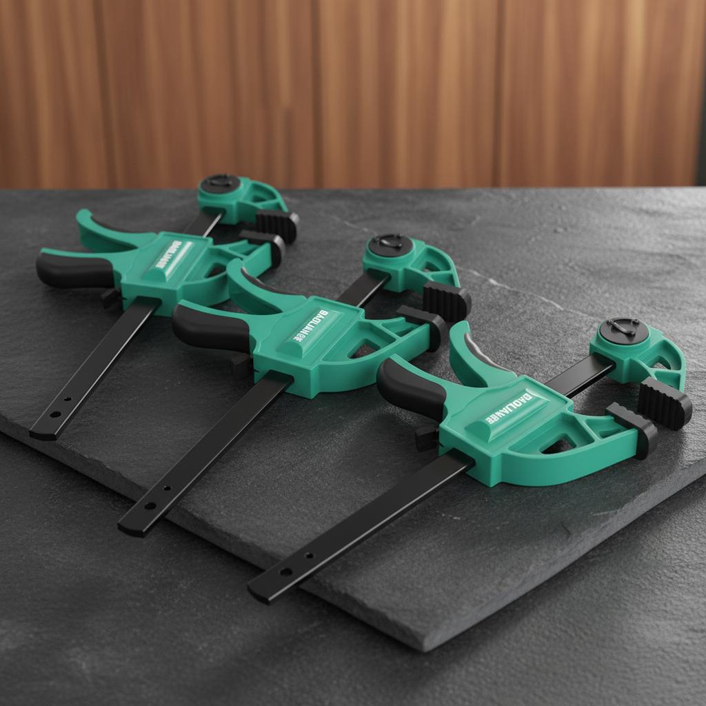 3-Pack Heavy Duty Woodworking F-Clamps Set, Super Load Limit Quick-Release Bar Clamps with Hardened Steel Rail, Non-Deforming One-Handed Trigger Clamps for Carpentry, Glue-ups and DIY Projects