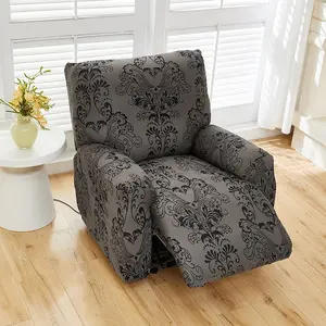 European Style Printed Milk Silk Elastic Recliner Sofa Set, Includes Backrest and Two Armrests, Durable Fabric, Easy Care, Ideal for Hotel Restaurant Office