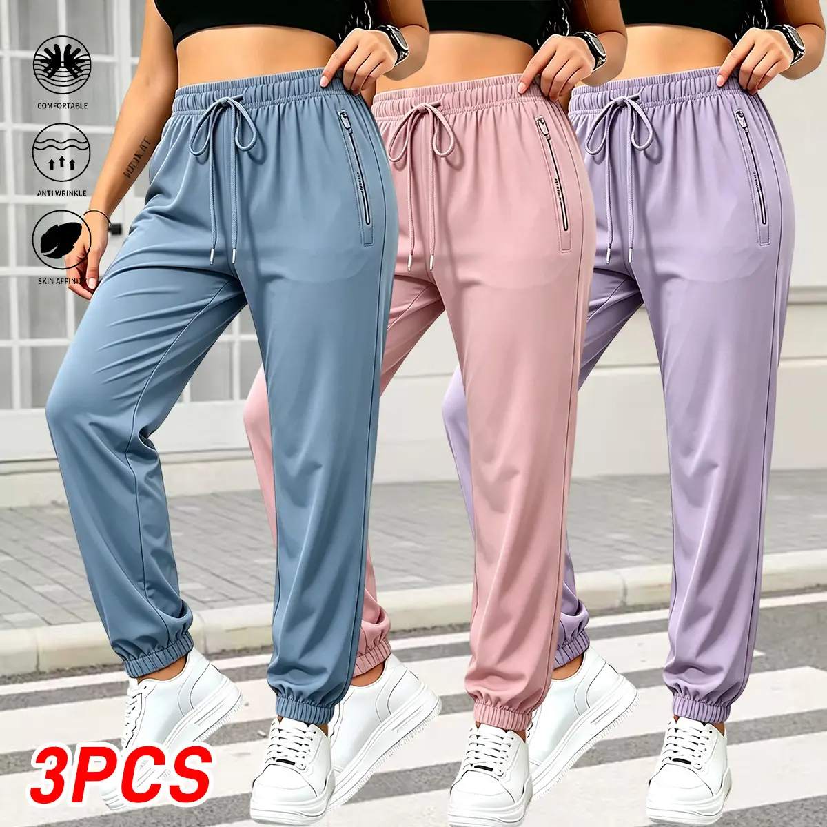 Mist blue + pink + purple