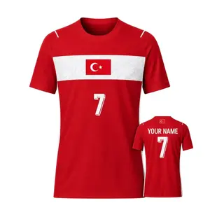 Turkiye Soccer Fan 3D T-Shirt Custom Name Number Football Jersey Red Tee