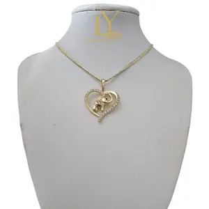 LaYaiBoutique #2485 Necklace Elefante  Corazón Oro Laminado 14k ALTA CALIDAD
