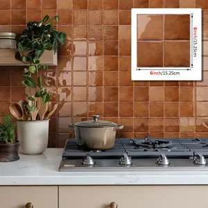 Vintage Soft Texture Square Brick Fake Tile 3D Wall Sticker, DIY Epoxy Resin Wall Decal, Kitchen Bathroom Decor, Self-Adhesive Waterproof, Wall Panels