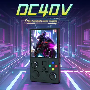 DC40V Handheld Game Console 4 Inch IPS Screen Replaceable Arcade Joystick Colorful Atmosphere Lights Open Source Linux System
