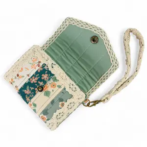 Floral Fabric Wallet, Vintage Envelope Wallet, Card Holder, Handmade Patchwork Quilted Wallet, Gift For Her, 100% Handmade