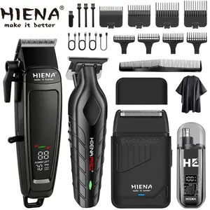 Barber-Grade 4-Piece Cordless Grooming Gift Set｜LED Display & Fast Charge, All-in-One for Hair & Beard. A Premium Choice for Boyfriend/Husband