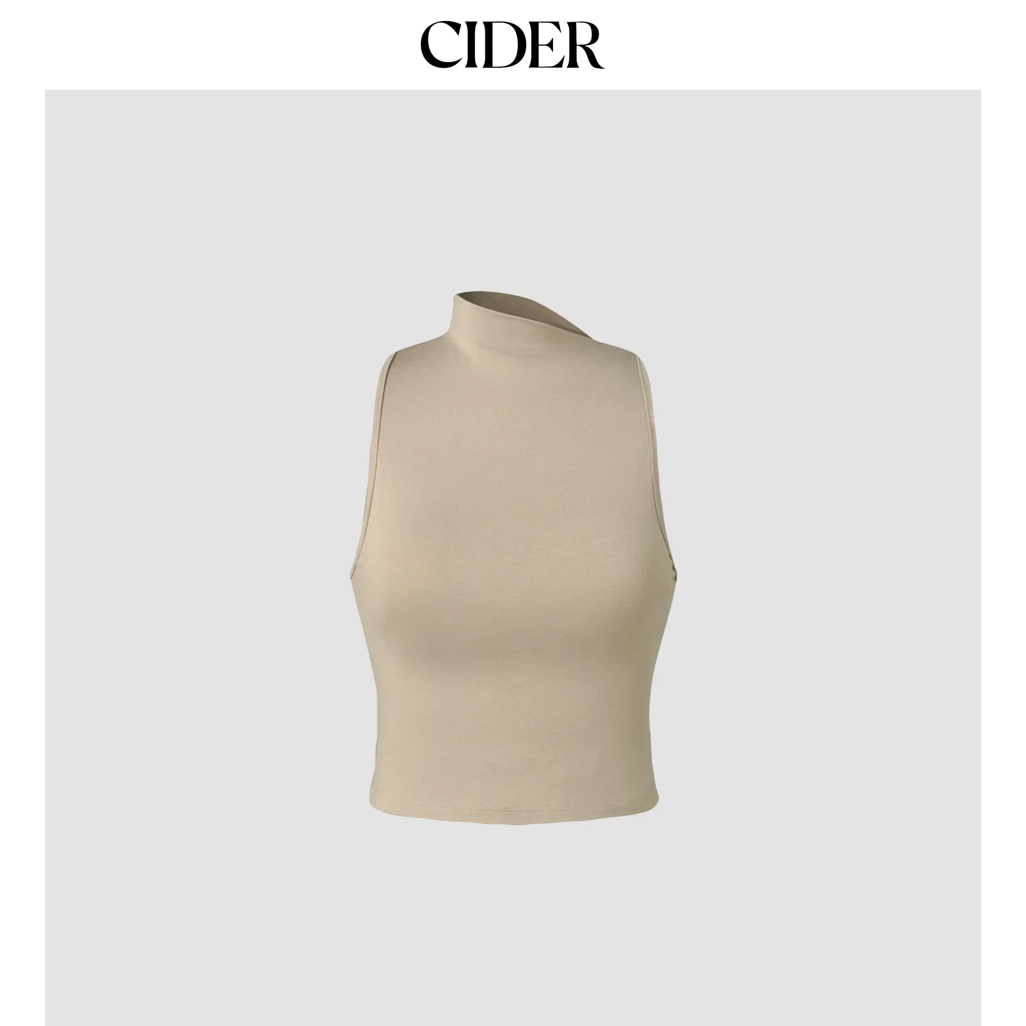 Cider [5 colors, size 0-10] Solid Asymmetrical Crop Top