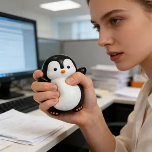 Dumpling Squishy Creative Penguin Pinch Music Slow Rebound Toy Cute Penguins Pinches Musical Stress Relief Style Random Delivery