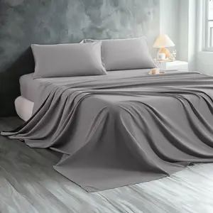 Embroidered Microfiber Sheet Set 3/4 Piece - Soft Bedding, Cooling and Breathable | Hotel Luxury, Super Soft and Smooth, 15-inch Deep Pillowcases | Wrinkle-resistant and Fade-resistant, Skin-friendly, Bedroom Gift | Multiple Colors