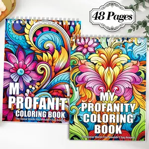 2 Pack Venting Theme Coloring Book for Adults - 48 Pages, Spiral Circle Adults Coloring Book Emotions Into The Brush,  Release The Pressure Of Life, Clear Lines, Beautiful Patterns, Birthday, Anniversary Gift