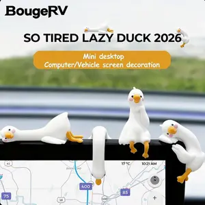 BougeRV  So Tired Lazy Duck Mini Car Accessories 2026, Cute Dashboard Ornaments Work Companion 3pcs/Set, Funny Duck Vehicle Interior Decorations for Car Dashboard, Center Console & Auto Decor Gifts