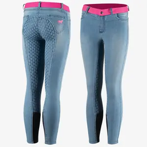 Horze Youth Poppy Denim Full Seat Breeches