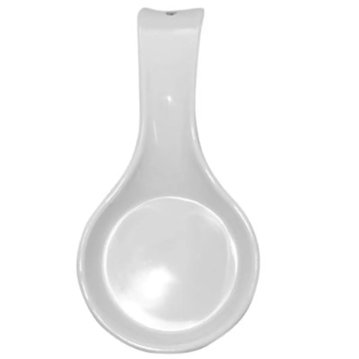 Reston Lloyd Lightweight 1-Piece Cutlery Spoon Rest, White Tableware Rest for Counter Use, Dishwasher Safe, 4'' L x 1'' W x 8'' H