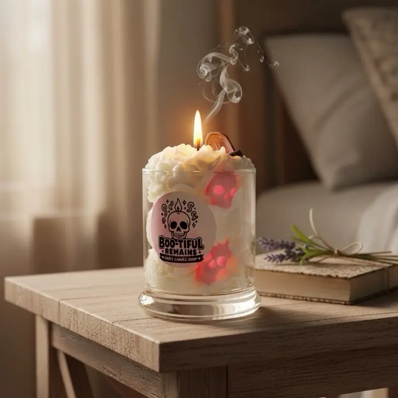 Boo-tiful Halloween Themed Candle Scented with Vanilla Lavender for a Cozy Fall Vibe Large Energy
