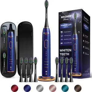 Wagner Stern IntelliBrush Series Whitening Toothbrush with Pressure Sensor, 4 Modes, 3 intensities, 8 Soft Brush Heads, and a Luxury Travel case.