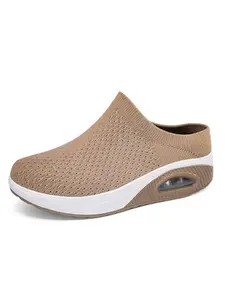 Women's Solid Color Breathable Non-slip Slip on Walking Shoes, Casual Comfortable Sports Shoes for Daily Wear, Female All-match Round Toe Shoes for Daily Wear, Girl