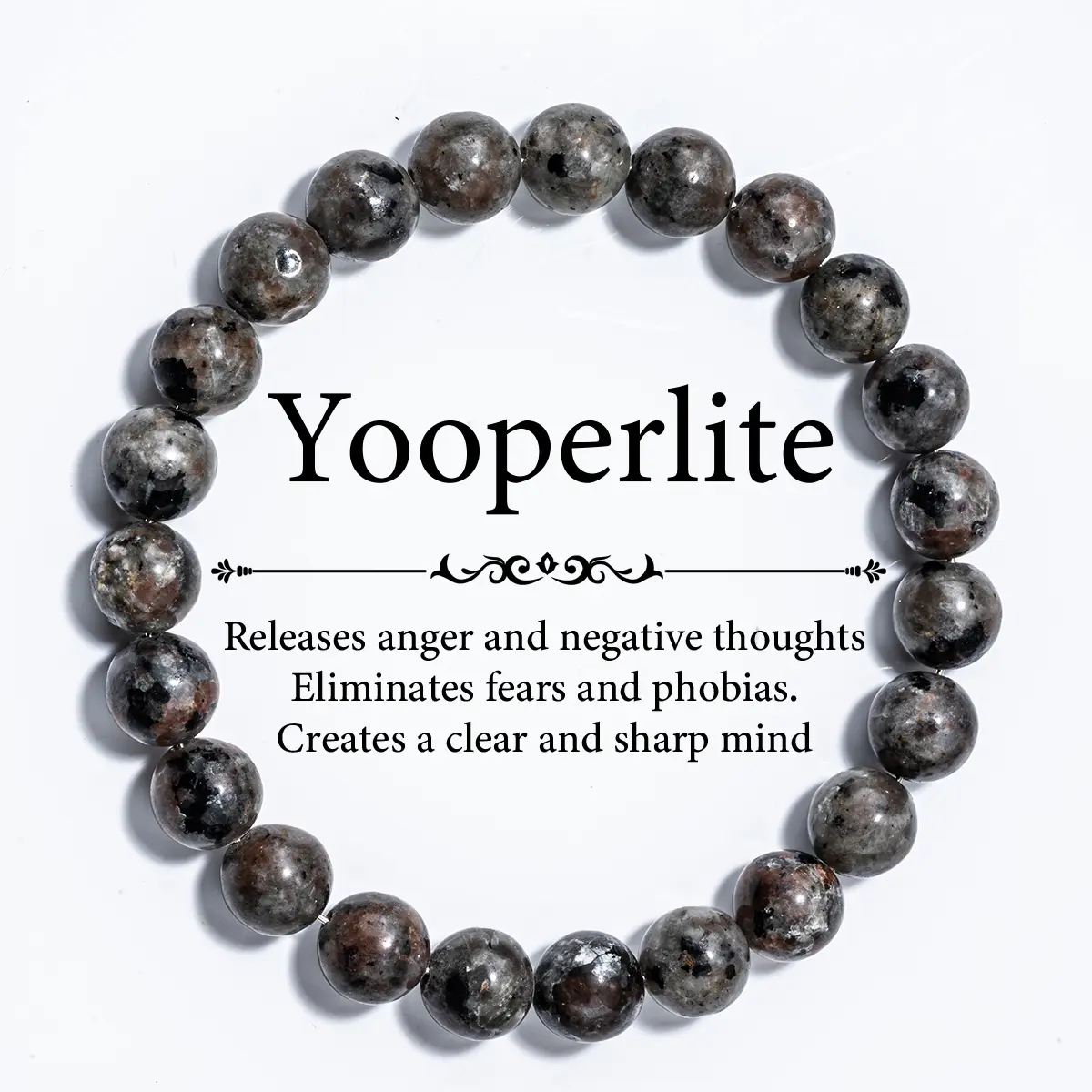 Handmade Yooperlite Beaded Stretch Bracelet, Gemstone Jewelry for Daily Wear, "Confidence" Accessory Gift for Men and Women, Handmade Bracelet, Stretch Bracelets