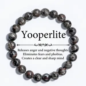 Yooperlite Beaded Bracelet, Handcrafted Elastic Gemstone Jewelry "Confidence" Daily Wear Accessory, Elastic Band, Ideal Gift For Family And Friends