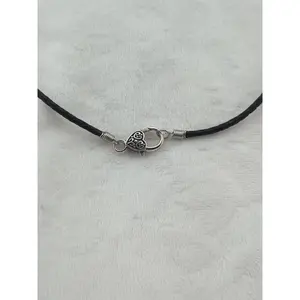 Braided Black Leather Cord Necklace for Men and Women