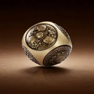 6 Sided Spinning Tool Dragon Cloud Pattern Portable Metal Fidget Dice for Holiday Gift 12+