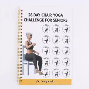 28-Day Chair Yoga Challenge Book, Spiral Bound Yoga Guide, Daily Practice & Progress Tracking, Ideal Gift for Seniors & Beginners