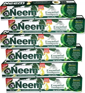 NEEM ESSENTIAL TOOTHPASTE New 5 in 1 Formula 6 Pack